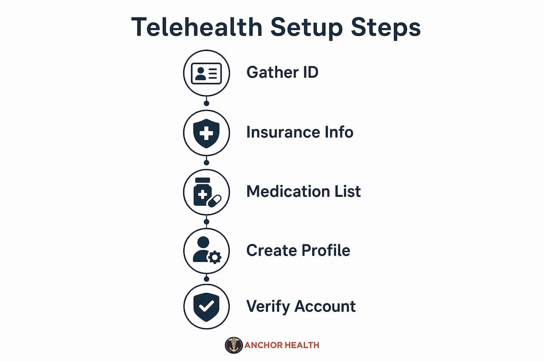 Infographic of telehealth setup steps