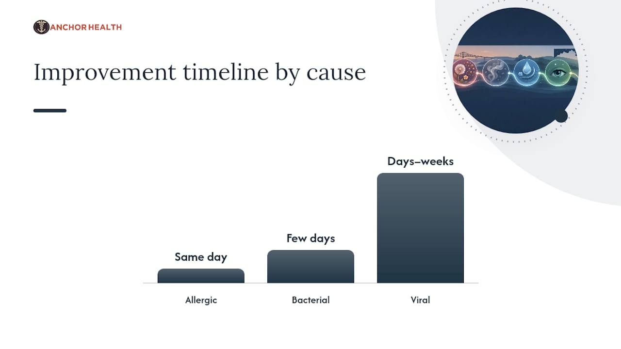 Comparison diagram of pink eye treatment timelines