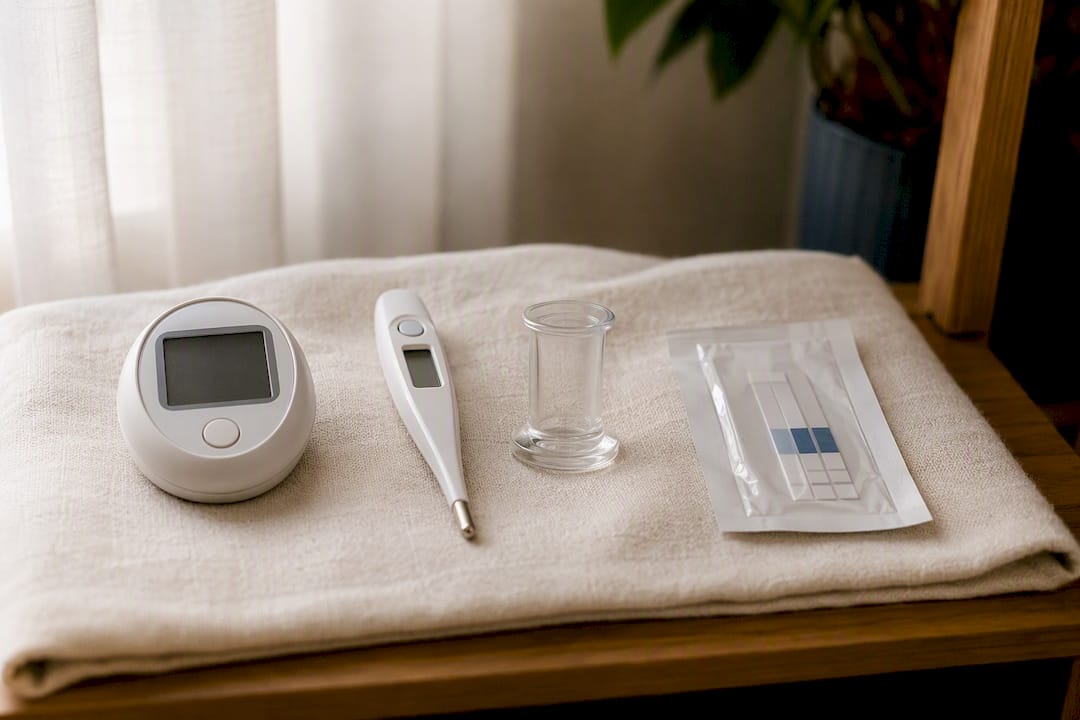 Physical fertility awareness tracking tools on shelf